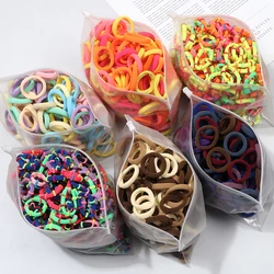 Cor misturada Pequenas Elastic Rubber Bands, Hairband, Acessórios de Cabelo para Mulher, Meninas, Kids Ponytail Holder, Scrunchies, Presentes, 20-100Pcs