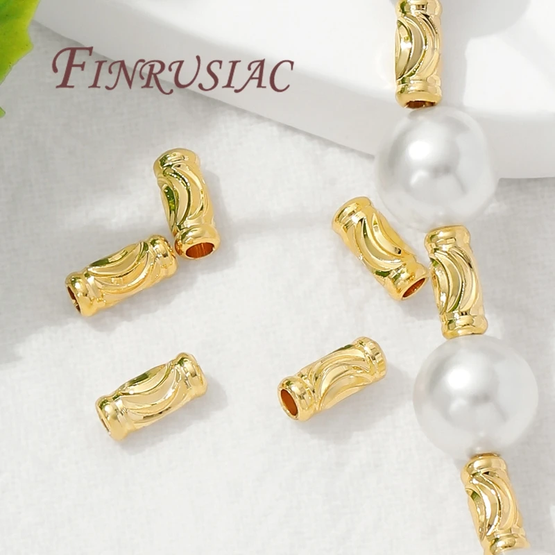 3 مللي متر * 7 مللي متر أنبوب الخرز خزر عازل 18K مطلية بالذهب فواصل للخرز ، DIY بها بنفسك مستلزمات صناعة المجوهرات ، قلادة/أساور اكسسوارات