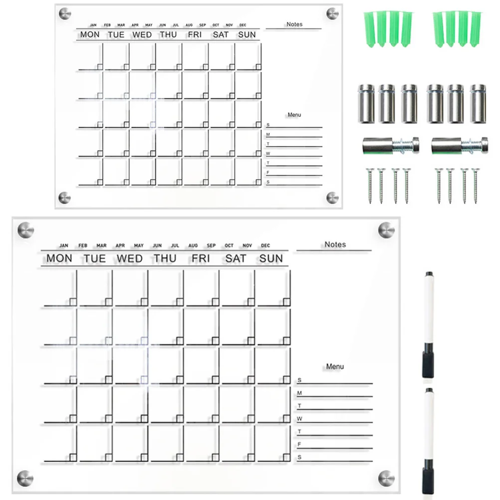 مجموعة واحدة من لوح المسح الجاف الأسبوعي من الأكريليك الشفاف للمنزل والمكتب والمطبخ وحفلات الزفاف وعلامة الطلاب العملية المثبتة على الحائط #4