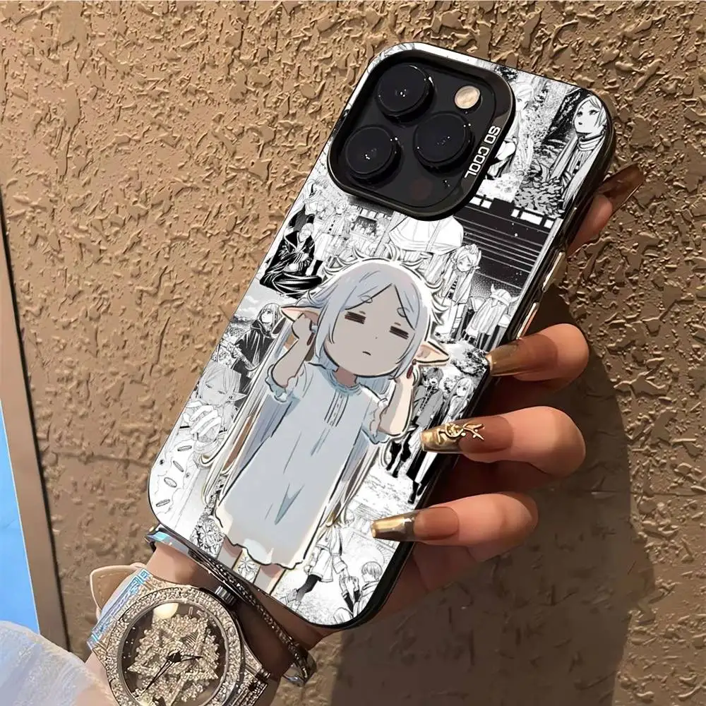 Funda de teléfono Sousou No F-Frieren para iPhone 17,16,15,14,13,12,X,8,Pro,Max,Plus,E,SE4,Air,Mini IMD negro mate