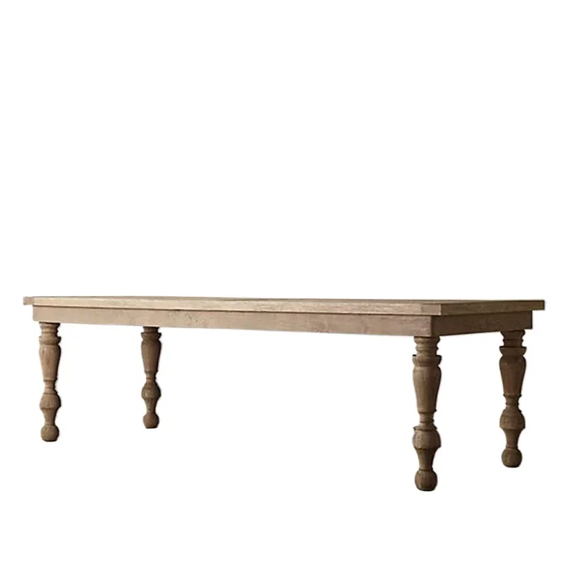 

Nordic pastoral Mediterranean cafe leisure long table American country loft solid wood retro old dining table combination