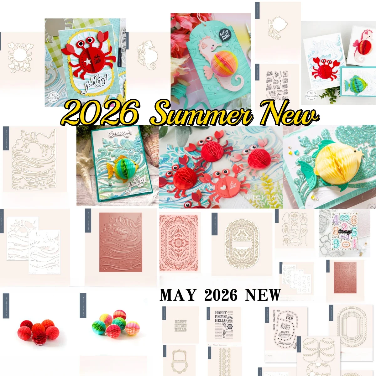 

June 2026 New Summer Seahorse Honeycomb Stamps Metal Cutting Dies Stencil Hot Foil for DIY Decorating Scrapbook Paper Card Craft