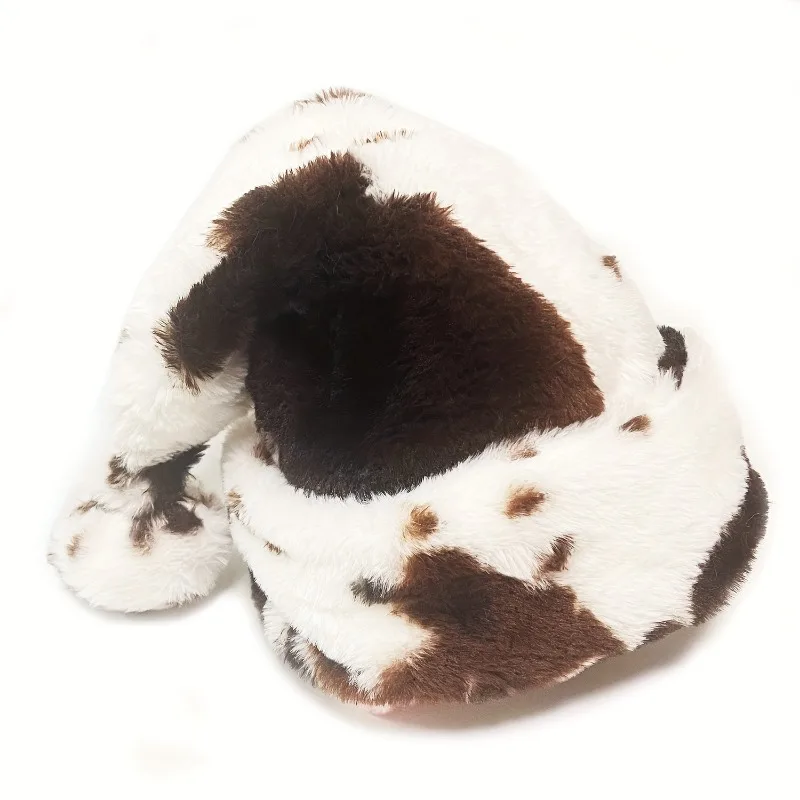 大人用の快適なぬいぐるみ牛柄クリスマスハット手洗い可能ホリデーヘッドピース |   遊び心のあるデザインの柔らかい質感のクリスマスハット