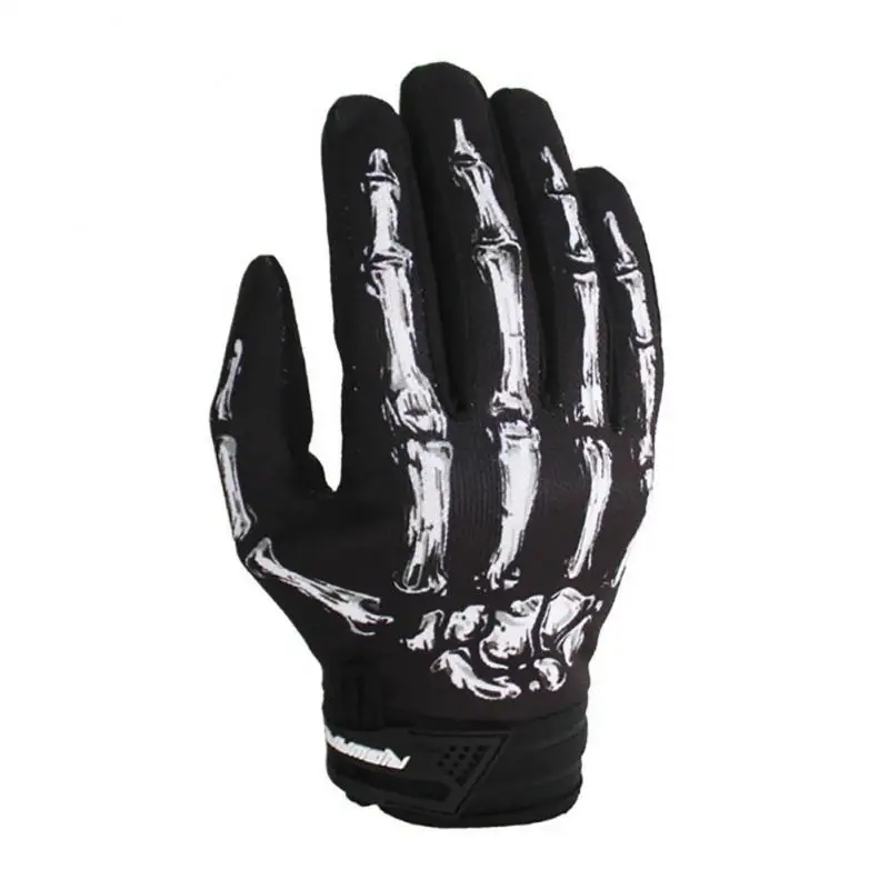 Guantes de montar con esqueleto, moda antideslizante, transpirable, resistente al desgaste, dedo largo, bicicleta, motocicleta, Fitness, deportes al