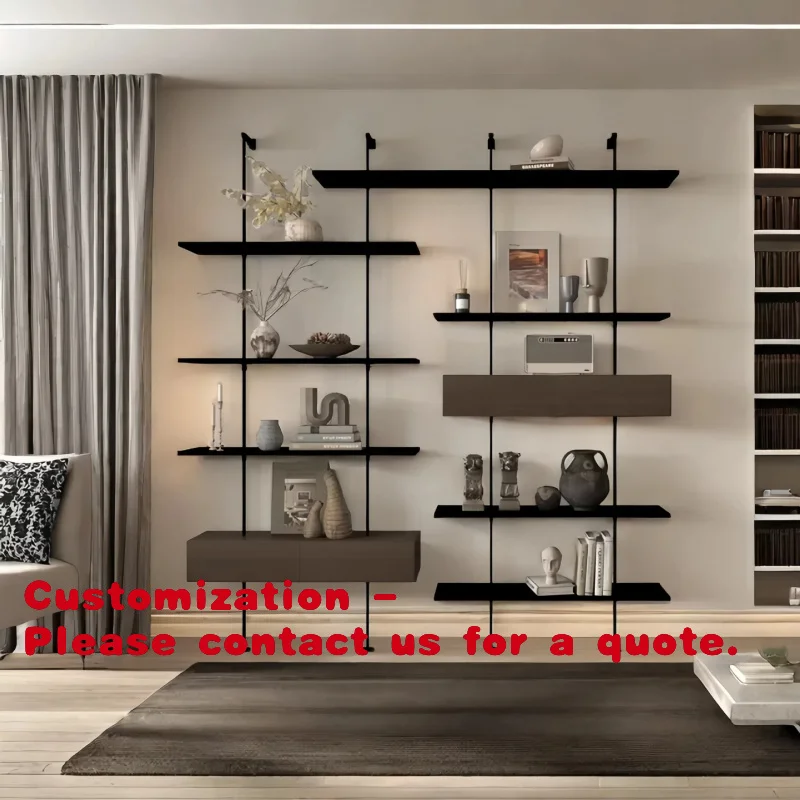 

Customize.Wall-Mounted Storage Rack Integrated Living Room Display Rack Wall Storage Cabinet Office Bookshelf with Light Display