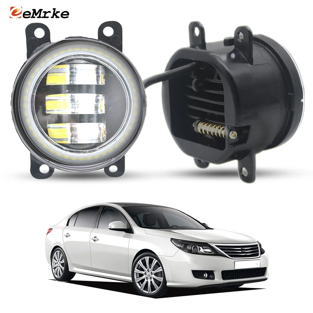 LED Fog Lights Angel Eyes DRL for Renault Latitude L70 Safrane 2010 2011 2012 2013 with Cut-Lens Daytime Running Lamp Halo