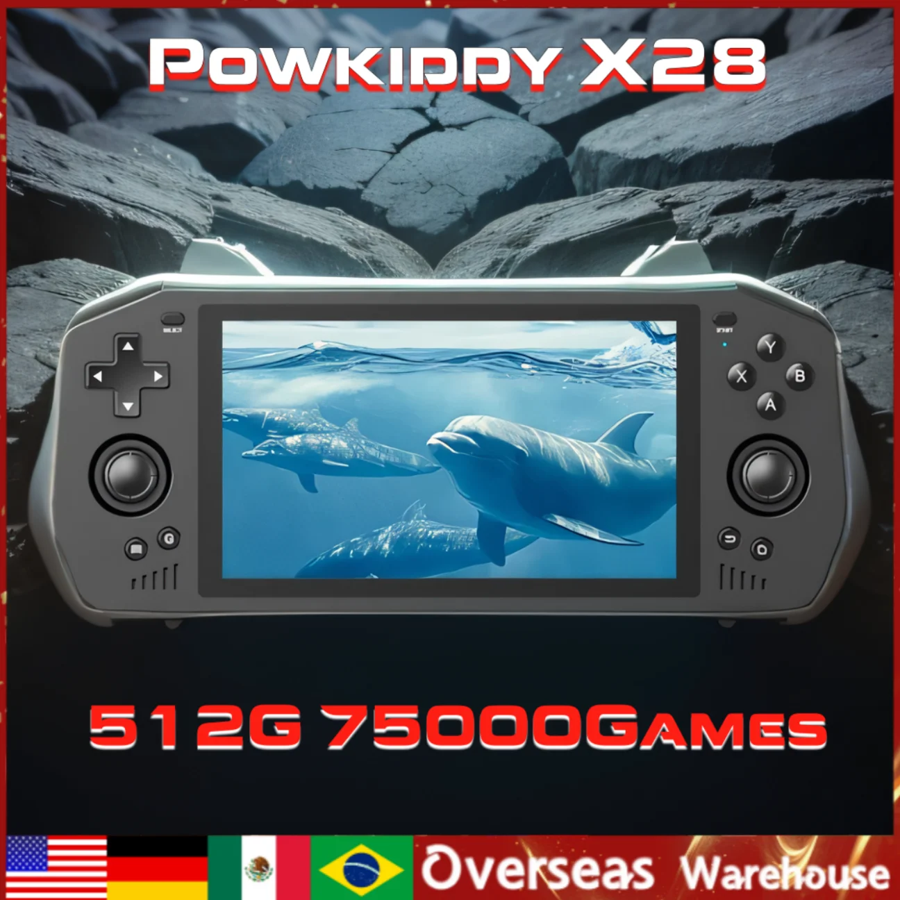 

POWKIDDY X28 Retro Handheld Video Game Console Android11 5.5 Inch Touch Screen Supports HDTV OUTPUT Video Game Consoles PSPPS2