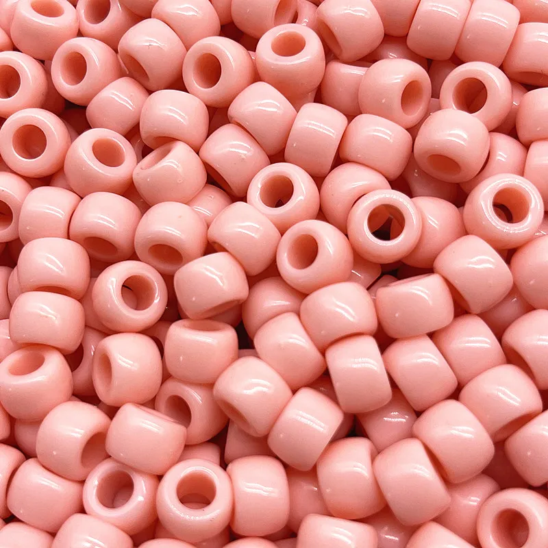 NEW 50pcs/lot 6X9mm Big Hole Acrylic Beads Spacer Loose Beads for Jewelry Making DIY Handmade Bracelet Accessories