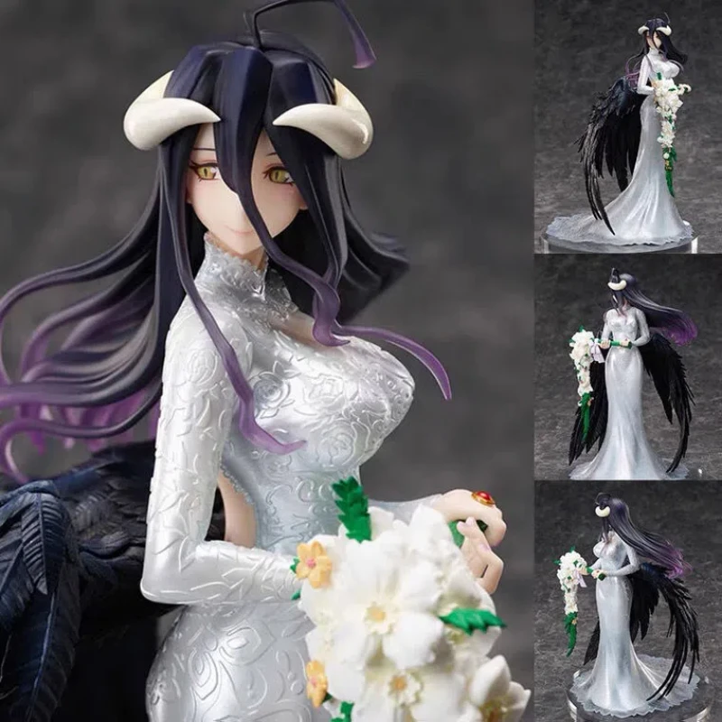 

Anime Overlord Character Albedo Wedding Dress Up Beautiful Young Girl Figure Toys Model Collect Ornaments Peripheral Gifts