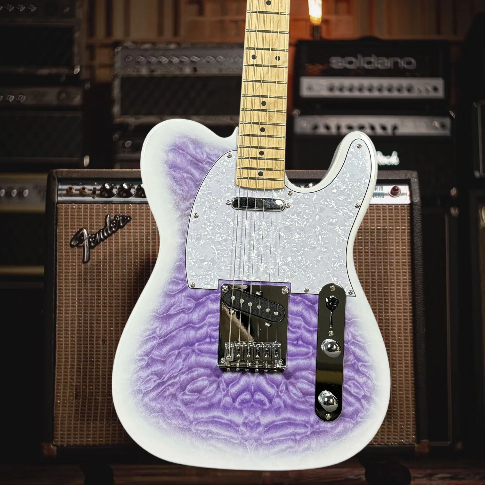 Free Shipping Light Purple TL 22 Tone Mahogany Body Maple Fingerboard Electric Guitar