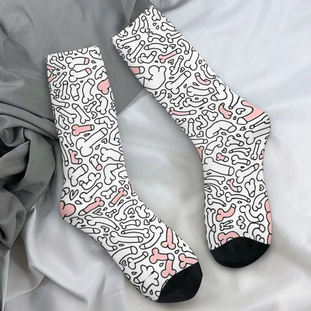 Cute Penis Stockings Printed Gothic Socks Winter Anti Slip Socks Men Skateboard Medium Soft Socks