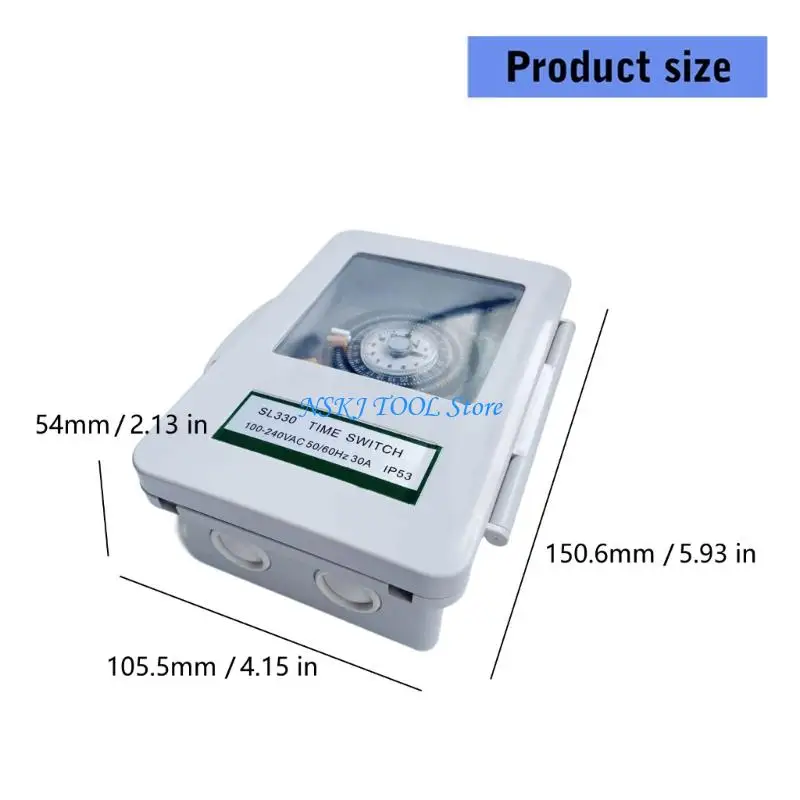 L8RC Robuste mechanische 30-A-Zeitschaltuhren für Industrieanlagen und Hochleistungsgeräte mit flammhemmendem ABS-Gehäuse
