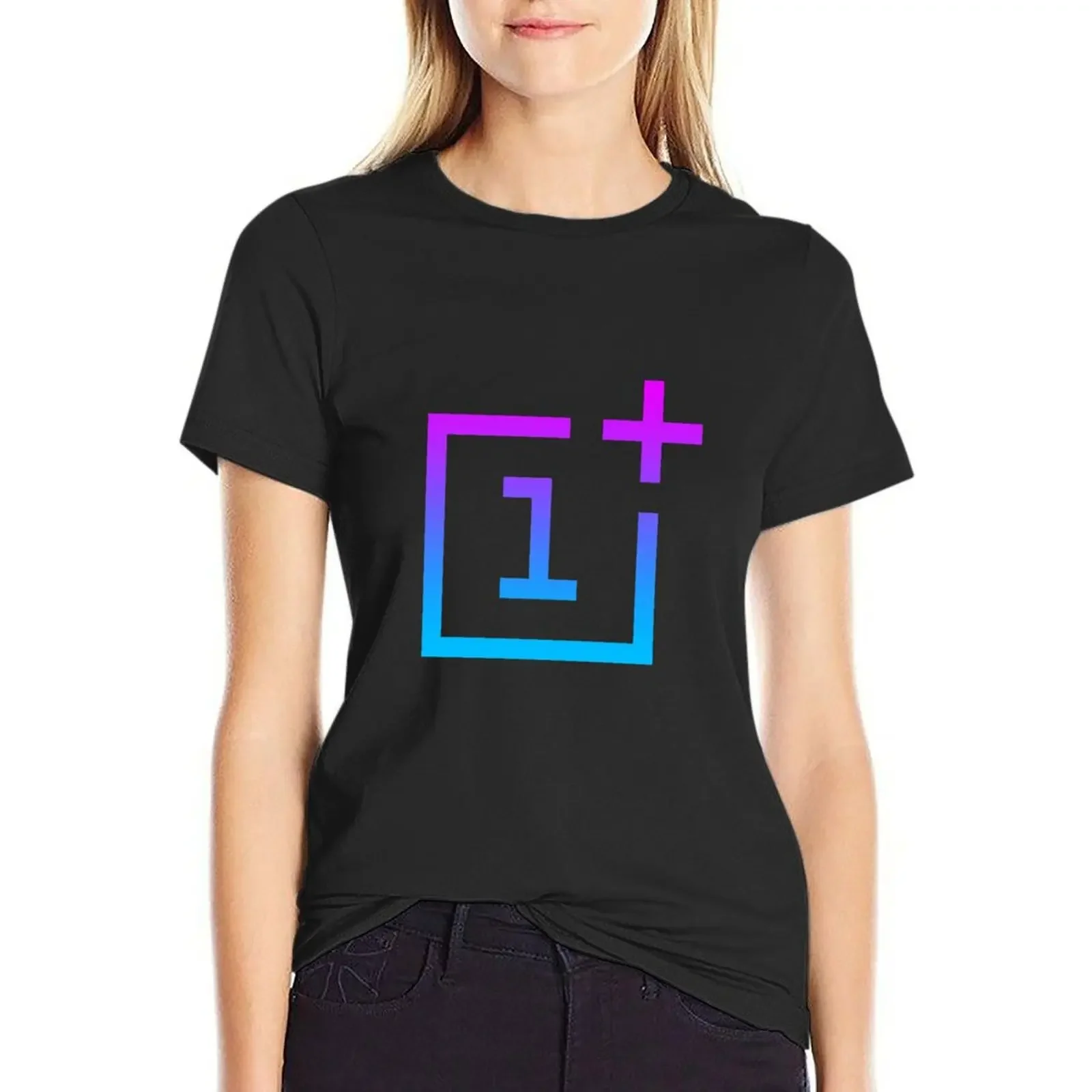 

OnePlus Logo - Retro Style T-Shirt animal print anime cute tops Women t-shirts