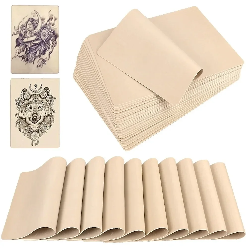 

5 Pcs Empty Tattoo Practice Blank Latex Skin Mat Double-Sided Use Beige False Skin Synthesis Pad Synthesis Silicone Durable