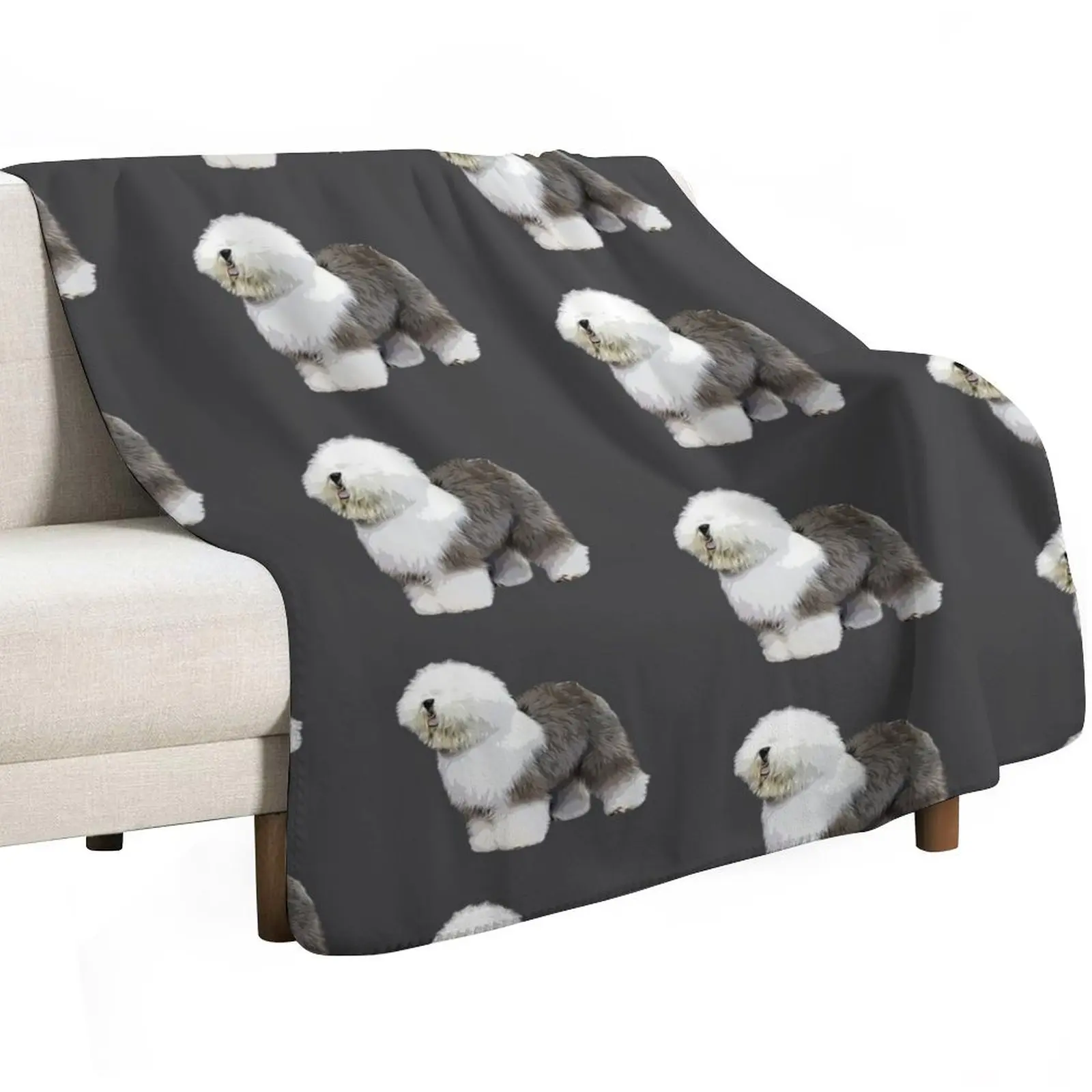 Old English Sheepdog Beauty Throw Blanket Shaggy Bed linens Blankets For Sofas Decorative Beds Custom Bed Fashionable Blankets