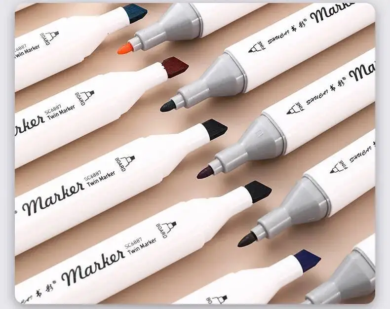 1-teilige Lytwtw's Markierungsstifte, Doppelkopf-Pinsel, Zeichnung, Textmarker, ästhetisch, professionell, Manga, Schule, Kunstbedarf, Schreibwaren – Detail 2