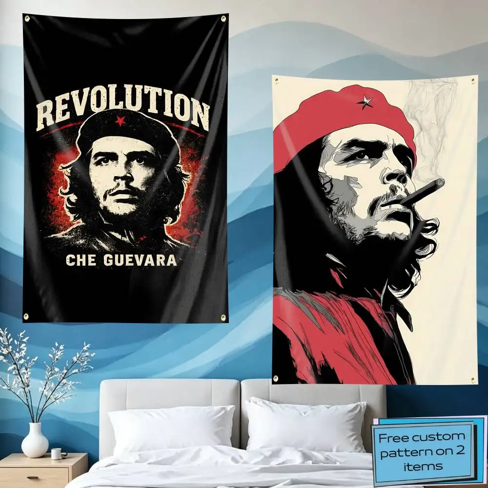 Revolutionist Che G-Guevara Flag Tapestry Banner for Bedroom Living Room Outdoor Camping Custom