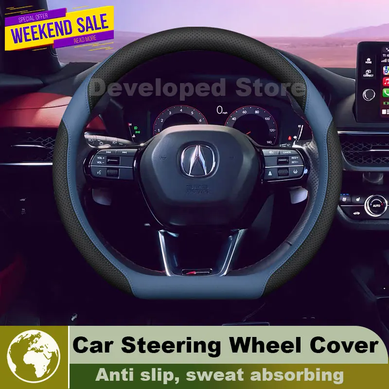 Leather Car Steering Wheel Cover For New Acura ADX ZDX 2023-2026 Popular Style Auto Steering Wheel Acura ADX 2025 Accessories