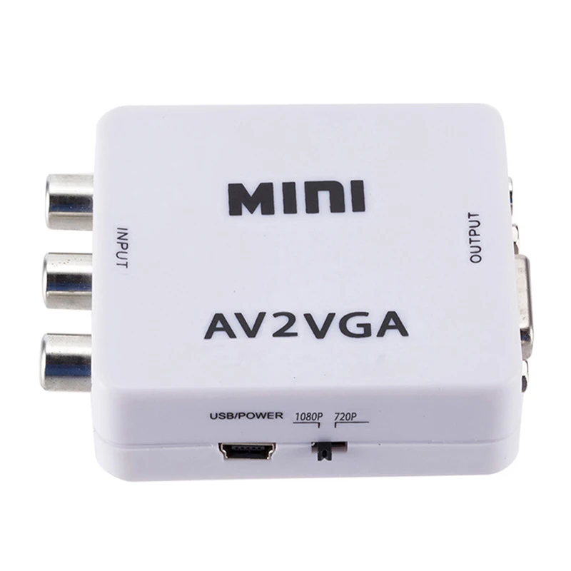 AV  To VGA Video Adapter HD 1080P TV Converter Switch Box