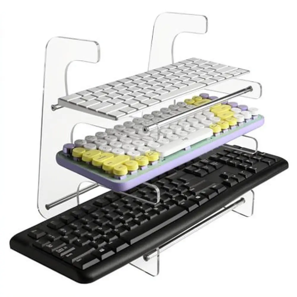 Acrylic Mechanical Keyboard Display Stand Transparent Desktop Organizer Storage Rack Office Gaming Accessories Shelf