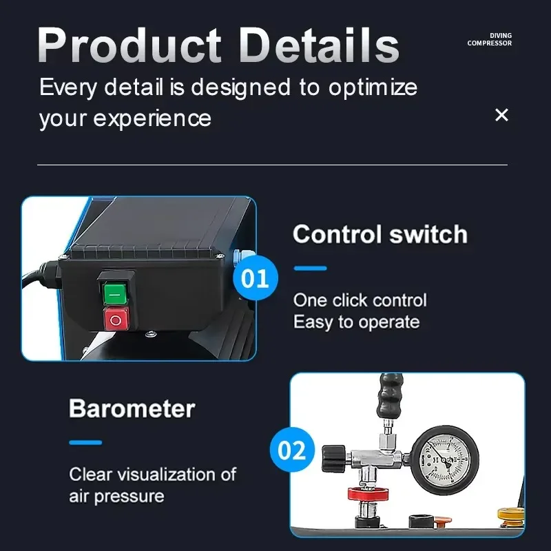 Hot Sale TUXING Manual Stop 220V 380V 460V 100lpm 3Cylinder 30mpa 300bar 4500psi High Pressure Air Compressor for