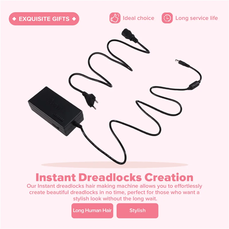 

A63X-Instant Dreadlocks Hair Making Machine Easy DIY Semi-Automatic Dreadlock Machine Forlong Human Hair EU Plug