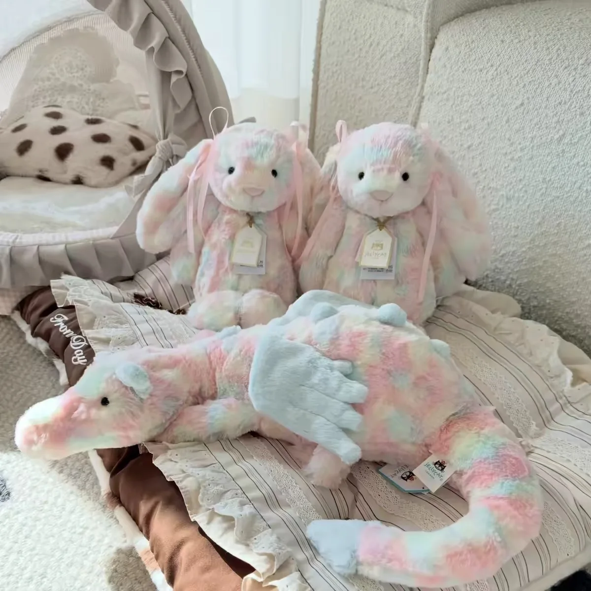 10/50/66cm Creative Full Size Plush Sky Flying Rainbow Dragon Toy Soft Stuffed Animal Pillow Fun Lazy Snow Dragon Kids Gift