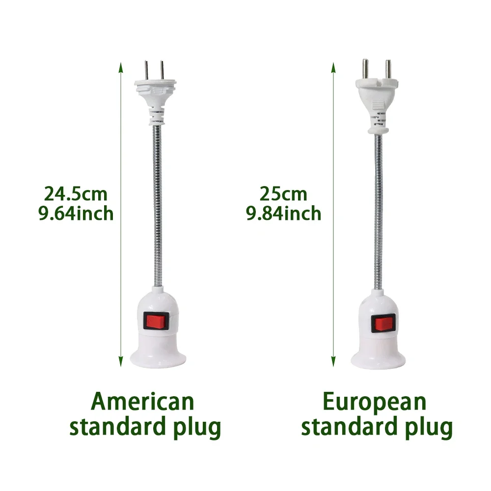 Ue/eua plug e27 base de soquete transvertor parede flexível titular conversor ligar/desligar adaptador com botão interruptor para lâmpada