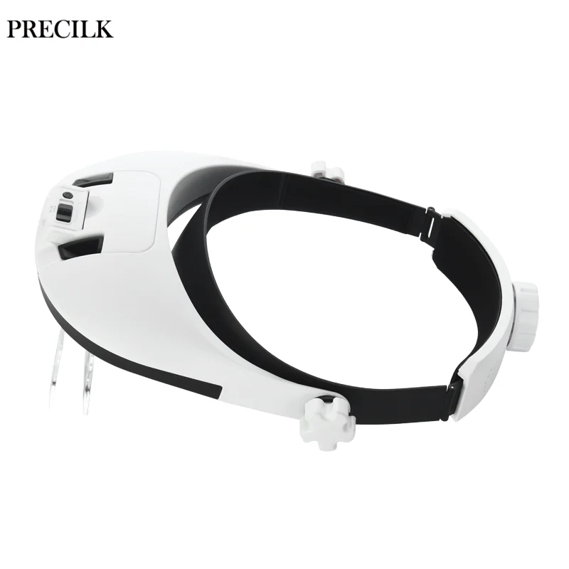 8 LED Head-mounted Wearing Magnifier 5 Kinds of Multiple Replaceable Optical Lens Repair Elderly Reading Loupe Magnifying Glass