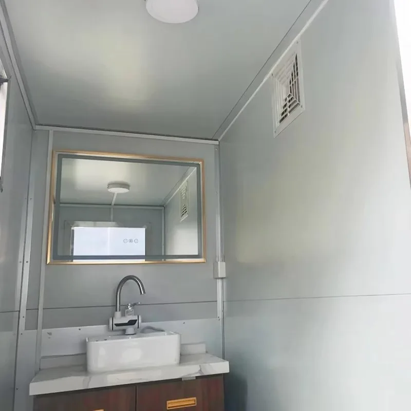 ADA Shower Restroom Portable Trailer, Luxury Toilet Heating Air Conditioner, for Outdoor Weddings Events Camping