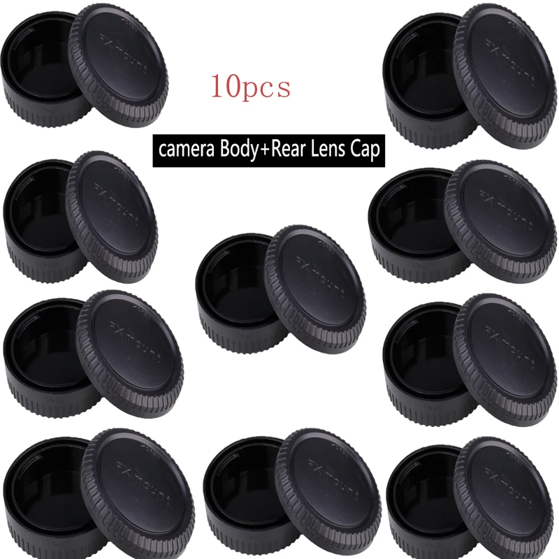 

10 PCS Rear Lens cap camera Body Cap set Camera Cover Anti-dust Protection Plastic Black for Fuji Fujifilm FX X Mount