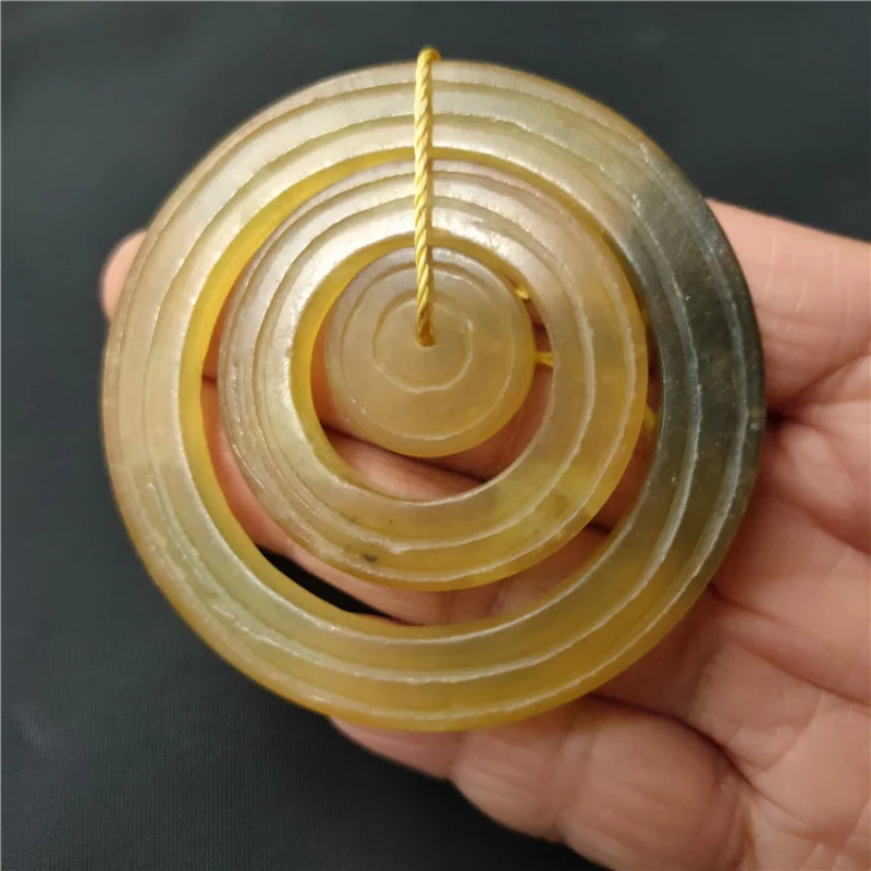 

Natural Ancient Xiu Jade Carved Mother and Child Ring Pendant Wholesale