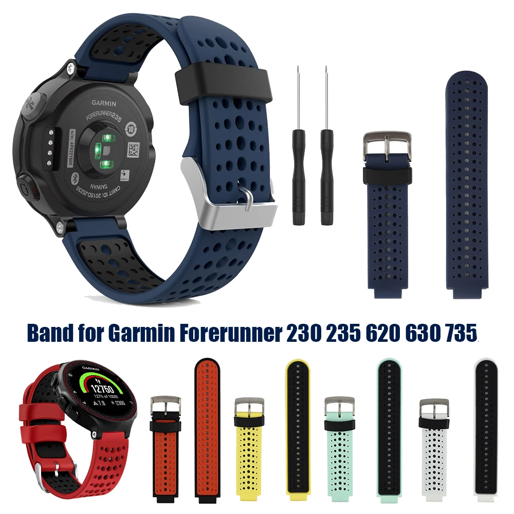 Silicone Band Replacement For Garmin Forerunner 230/235/235Lite/220/620/630/735XT SmartWatch Strap For Garmin Approach S20 S5 S6