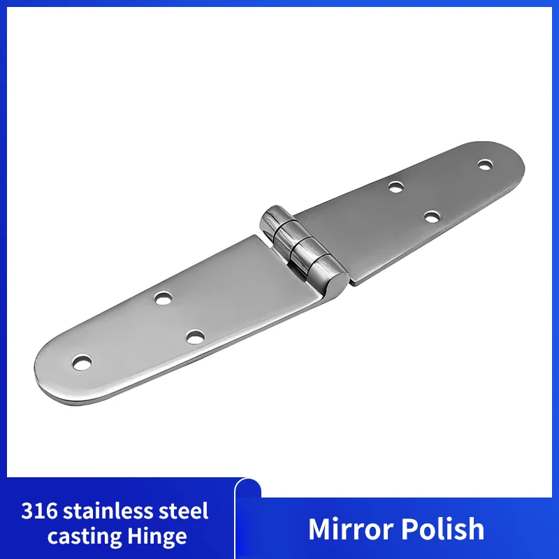 316 Stainless Steel Casting Hinge Flat Hinge Cabinet Doors For Windows 6 Holes Cast Strap Deck Hinge for Boat Hardware 200*38mm