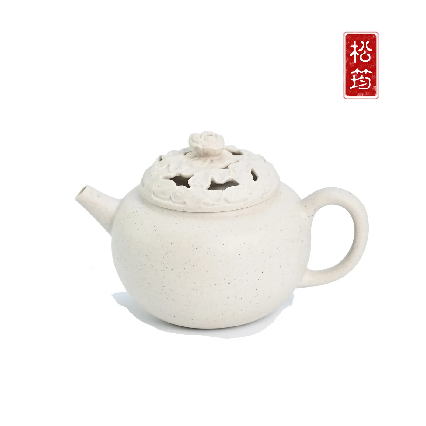 Original Ore White Clay Pure Handmade Hollow Gourd National Style Exquisite Self-Use Yixing Zisha Teapot Kung Fu Tea Brewing Pot