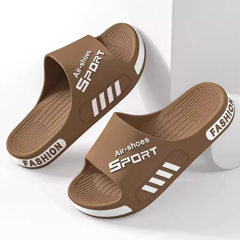 Fashion Men's Slippers PVC Soft Sole Non-slip Slides Casual Outdoor Beach Flip Flops Home Bathroom Couples Slippers New Sandal