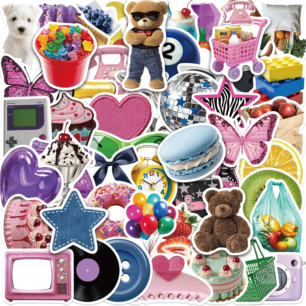 10/30/50pcs Vintage Y2K Aesthetic Graffiti Stickers Cartoon Decoration Decals for Motorcycle Luggage Guitar Cute PVC Sticker Toy