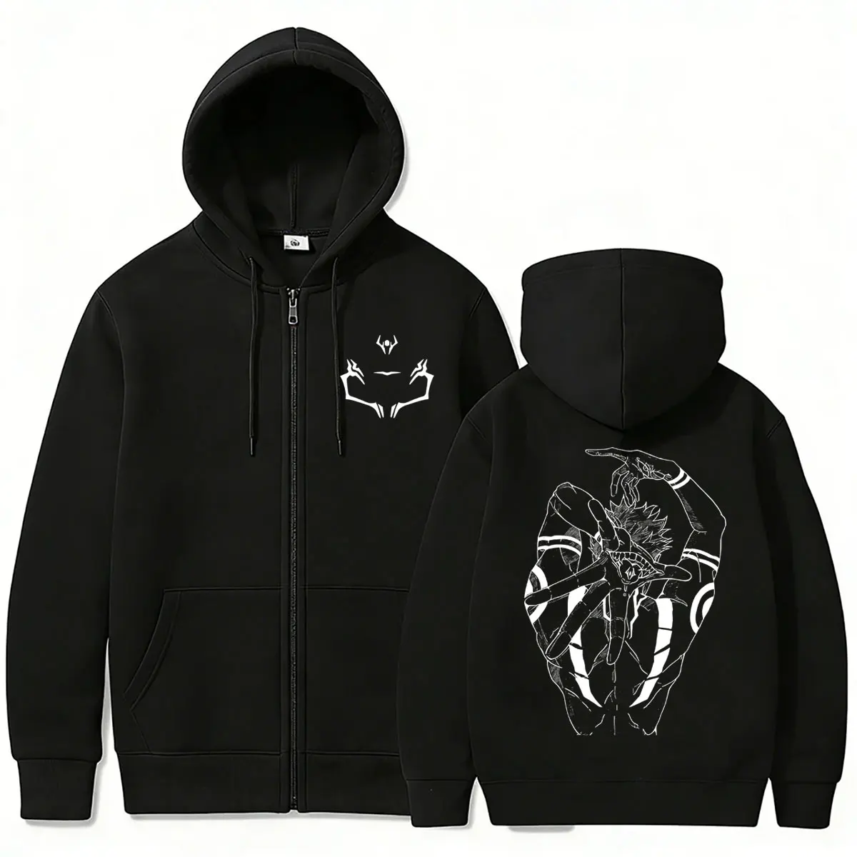 Anime Jujutsu Kaisen Itadori Yuji Ryomen Sukuna Reißverschluss-Hoodie für Männer und Frauen Lässige Übergroße Zip-Up-Jacke Manga Harajuku Mantel – Detail 3