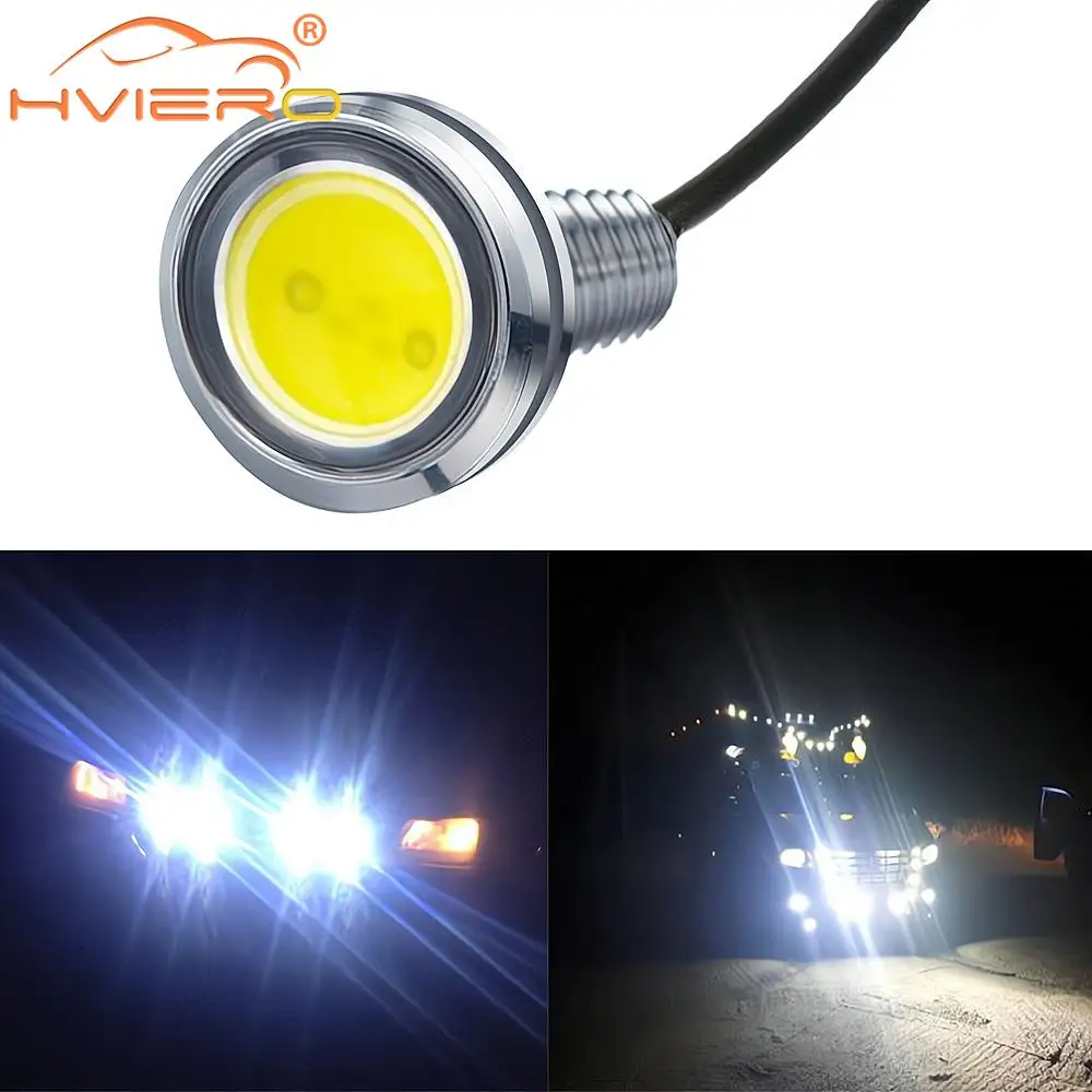 10X 23MM Car Eagle Eye Silver Shell DRL Led Daytime Running Light Daylight Backup Reversing Parking Signal Auto Fog Marker Tail