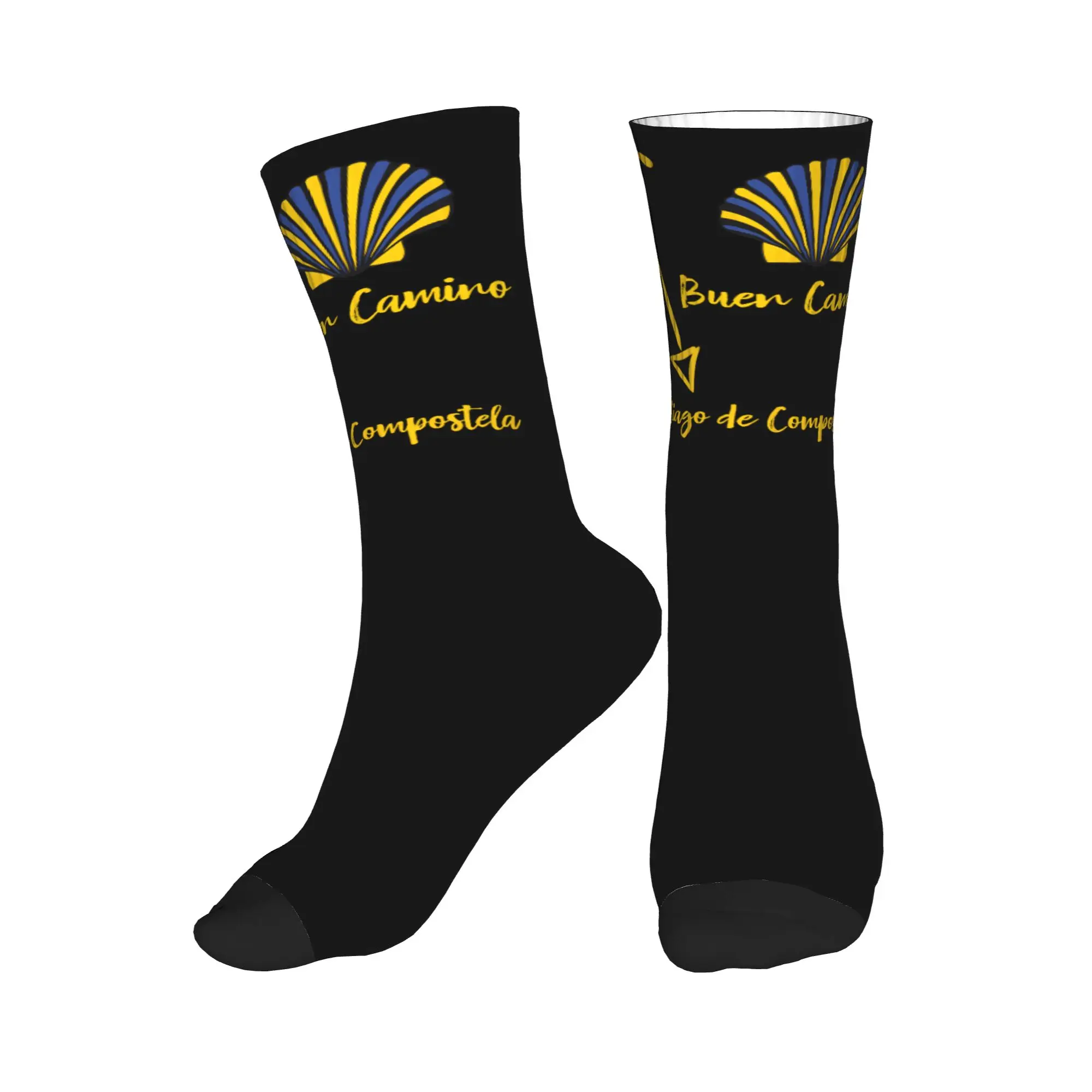 

Cool Buen Camino de Santiago Socks Women Men Warm 3D Print El Camino Way of St. James Basketball Sports Socks