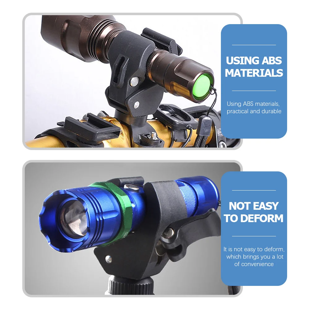 Bike Flashlight Holder Plastic Lightweight Durable 360 Degree Rotatable Cycling Light Rack Bike Flashlight Mount