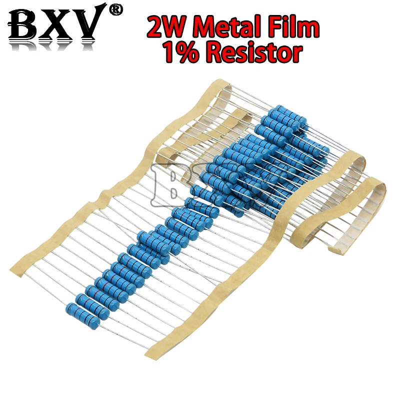 20PCS 2W Metal Film Resistor Resistance 1% 1R 2.2M 4.7R 10R 22R 47R 100R 220R 560R 1K 10K 100K 2.2 10 22 47 100 220 470 1M Ohm