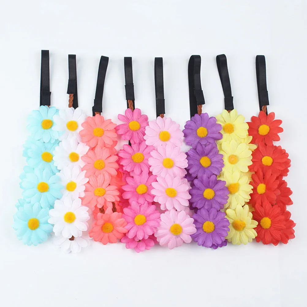 

3pcs Simulation Daisy Headband Women Hoops Beach Hair Band Sea Headwrap Lightweight Elegant Flower Decor Fashionable Hair
