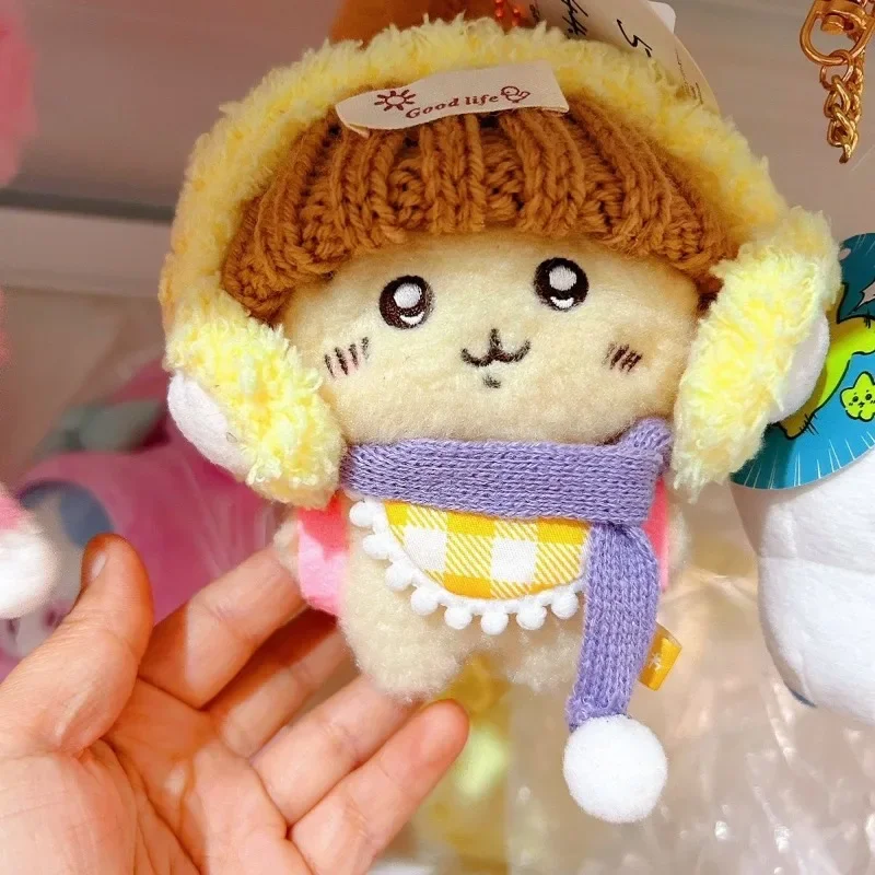 MINISO Chiikawa Usagi أفخم لطيف دمية قلادة الكرتون الملابس 2025 القابلة للإزالة جديد Ins أنيمي حقيبة ظهر جميلة قلادة Hachiware #4