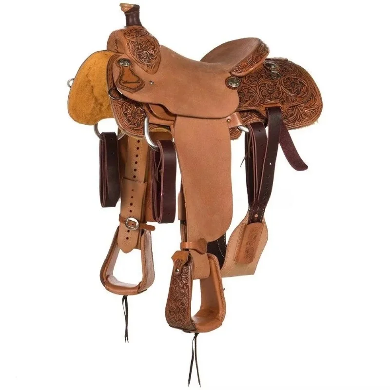 Leather Western Riding Saddle Kit (Seat Width 14-18) Durable Stainless Steel