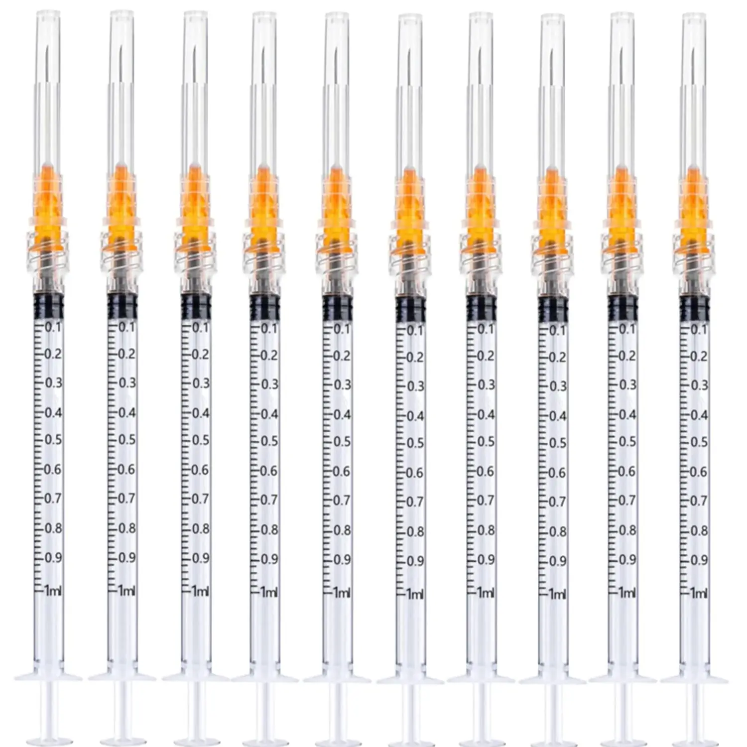 100Pack 1ml 1cc Luer Lock Syringe With Needle 25G 1inch Sterile Individually Packed for Industrial Dispensing,Scientific Labs