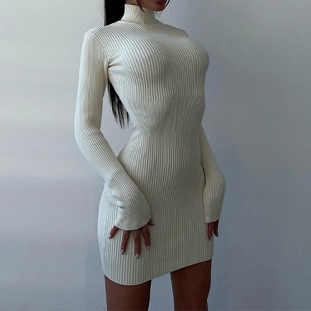 美容デイリードレス女性服センターカラー女性のための中空セクシーなストリップドレス長袖 Y2K スタイル冬