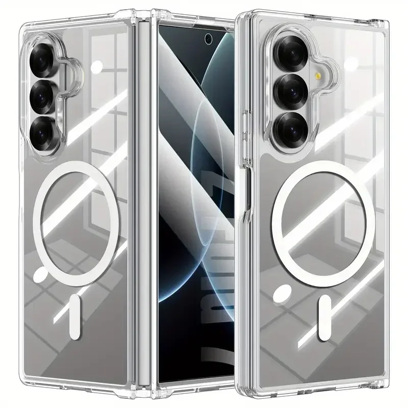 สําหรับ Magsafe เคสโทรศัพท์แม่เหล็กสําหรับ Samsung Galaxy Z พับ 7 zfold7 zfold6 สนับสนุนไร้สายชาร์จฝาหลัง Anti-shock กรณี