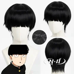 ND Shigeo Kageyama peruka do cosplay Anime Mob Psycho 100 wysokiej jakości czarne krótkie włosy syntetyczne na Halloween Comic-con Party