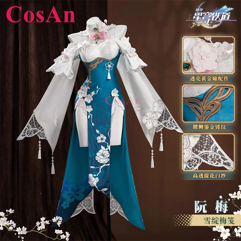

CosAn Game Honkai: Star Rail Ruan Mei Cosplay Costumes XueZhanMeiJian Lovely Dress Women Activity Party Role Play Clothing New